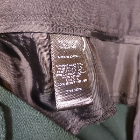 Express‎ Columnist Pants Womens 2R Straight Leg Hunter Green Washable #90068 - Picture 11 of 12